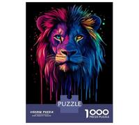 1000 Pieces Jigsaws Adults Puzzles Pop Art Rainbow Lion Portr Puzzles for Adults Family Game Presents for Women Unique Gifts for Birthday And Christmas 38x26cm/1000pcs