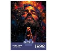 1000 Pieces Jigsaws Adults Puzzles Praying Jesus in Colorful Light Jigsaw for Adults Toy Wall Decor Hand Speed Race Difficult And Challenge 70x50cm/1000pcs