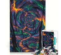 1000 Pieces Jigsaws Adults Puzzles Psychedelic Forest Path Educational Game Difficult Hard Birthday And Unique Gifts 38x26cm