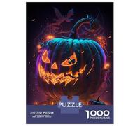 1000 Pieces Jigsaws Adults Puzzles Pumpkin Candles Jigsaws for Adults Toy Wall Decor Hand Speed Race Unique Gifts for Birthday And Christmas 52x38cm/1000pcs