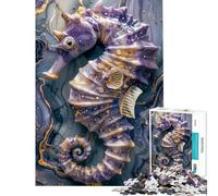 1000 Pieces Jigsaws Adults Puzzles Purple Sea Horse Puzzle for Adults Fun Games Analysis And Logic Difficult And Challenge (Size 38x26cm)