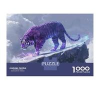 1000 Pieces Jigsaws Adults Puzzles Purple Tiger Art Print Puzzle for Adults Brain Teaser Game Analysis And Logic for Is Ideal As A Gift 52x38cm/1000pcs