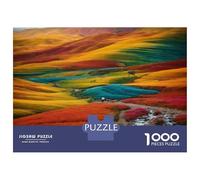 1000 Pieces Jigsaws Adults Puzzles Rainbow Fields of Colorful Flowers Puzzle for Adults Brain Teaser Game Analysis And Logic for Is Ideal As A Gift 38x26cm/1000pcs