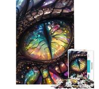 1000 Pieces Jigsaws Adults Puzzles Rainbow Stained Dragon Eye Difficult And Challenge Improve Memory Anti-Stress Toys for And from 14 Years And over (50x75cm)