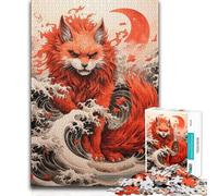 1000 Pieces Jigsaws Adults Puzzles Red Cat Hand Speed Race Impossible Game for And from 14 Years And over (size 38x52cm)