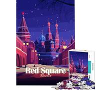 1000 Pieces Jigsaws Adults Puzzles Red Square, Russia at Night Family Game for Educational Game Challenge Toy Gifts Birthday Birthday Present (Size 50x75cm)