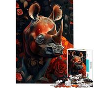 1000 Pieces Jigsaws Adults Puzzles Rhino My Funny Friend Difficult And Challenge Improve Memory Anti-Stress Toys for And from 14 Years And over (50x75cm)