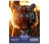 1000 Pieces Jigsaws Adults Puzzles Roaring Tiger Portrait at Sunset Puzzles for Adults Family Game Stress Reliever Difficult And Challenge 38x26cm/1000pcs