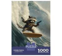 1000 Pieces Jigsaws Adults Puzzles Rocket Raccoon Surfing Jigsaw for Adults Toy Wall Decor Hand Speed Race Difficult And Challenge 70x50cm/1000pcs
