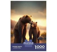 1000 Pieces Jigsaws Adults Puzzles Romantic Bears Love Puzzle for Adults Brain Teaser Game Pattern Assembly Difficult And Challenge 52x38cm/1000pcs