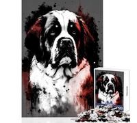 1000 Pieces Jigsaws Adults Puzzles Saint Bernard Portrait Educational Toy Gift Birthday for Educational Game Difficult And Challenge Size 50x75cm