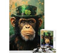 1000 Pieces Jigsaws Adults Puzzles Saint Patrick's Day Chimp Jigsaw 1000 Pieces Practical Game Great Gifts And Toys Presents for Women (50x75cm)