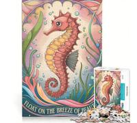 1000 Pieces Jigsaws Adults Puzzles Seahorse Art Deco Educational Game Difficult Hard Birthday And Unique Gifts 50x75cm