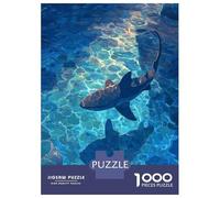 1000 Pieces Jigsaws Adults Puzzles Shark Swimming in Clear Blue Water Puzzle for Adults Brain Teaser Game Pattern Assembly Difficult And Challenge 70x50cm/1000pcs