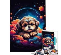 1000 Pieces Jigsaws Adults Puzzles Shih Tzu Puppies Fun Activities at Home A Work of Art Brain Teaser Game for Ages 14 And over (38X52cm)