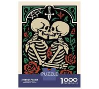 1000 Pieces Jigsaws Adults Puzzles Skeletal Embrace Amidst Roses And Thorns Jigsaws for Adults Hands-on Game Analysis And Logic Difficult And Challenge 38x26cm/1000pcs