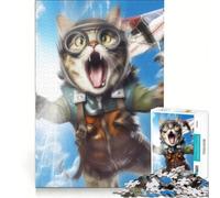 1000 Pieces Jigsaws Adults Puzzles Skydiving Cat Educational Game Difficult Hard Birthday And Unique Gifts 38x52cm