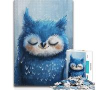 1000 Pieces Jigsaws Adults Puzzles Slumbering Sapphire Owl Hand Speed Race Impossible Game for And from 14 Years And over (size 38x26cm)