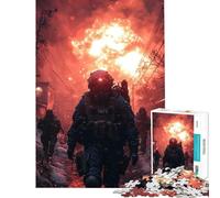 1000 Pieces Jigsaws Adults Puzzles Soldiers in Post-Apocalyptic City Learning Educational Toys Relax Games Tough Challenge Great Gifts And Toys (Size 38x52cm)