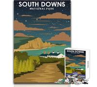 1000 Pieces Jigsaws Adults Puzzles South Downs National Park Educational Games Stress Reliever Gift For Birthdays Size 38x26cm