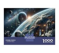 1000 Pieces Jigsaws Adults Puzzles Space Station Building Kit Puzzle for Adults Brain Teaser Game Analysis And Logic for Is Ideal As A Gift 38x26cm/1000pcs