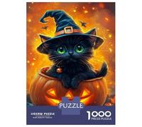 1000 Pieces Jigsaws Adults Puzzles Spooky Pumpkin Cat -7 Jigsaws for Adults Toy Wall Decor Hand Speed Race Unique Gifts for Birthday And Christmas 52x38cm/1000pcs