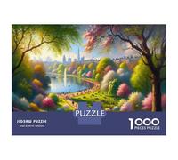 1000 Pieces Jigsaws Adults Puzzles Springtime in Central Park Puzzle for Adults Brain Teaser Game Analysis And Logic for Is Ideal As A Gift 38x26cm/1000pcs