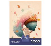 1000 Pieces Jigsaws Adults Puzzles Squirrel Carrying A Giant Acorn Jigsaw for Adults Toy Wall Decor Hand Speed Race Difficult And Challenge 38x26cm/1000pcs