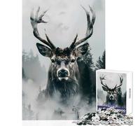 1000 Pieces Jigsaws Adults Puzzles Stag Deer Regal Presence Jigsaws for Adults Puzzle Analysis And Logic Difficult And Challenge Educational Family Game (38x52cm)
