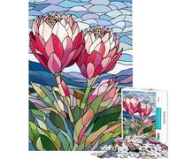 1000 Pieces Jigsaws Adults Puzzles Stained Glass Proteas Learning Educational Toys Family Game Perfect Decoration Birthday Gifts (size 38x26cm)