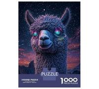 1000 Pieces Jigsaws Adults Puzzles Starry Llama Gaze Jigsaw for Adults Fun Games Staycation Kill Time Unique Gifts for Birthday And Christmas 52x38cm/1000pcs