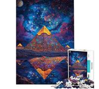 1000 Pieces Jigsaws Adults Puzzles Starry Pyramids Reflection Jigsaw Puzzle 1000 Brain Teaser Game Birthday Gifts for The Whole Family (Size 38x26cm)