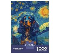 1000 Pieces Jigsaws Adults Puzzles Starrynight Cocker Spaniel Adult Puzzles Family Games Perfect Decoration Birthday And Unique Gifts 38x26cm/1000pcs