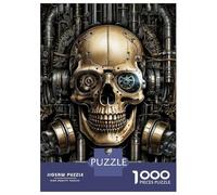 1000 Pieces Jigsaws Adults Puzzles Steampunk Headphones Skull Adult Puzzles Family Games Perfect Decoration Birthday And Unique Gifts 38x26cm/1000pcs