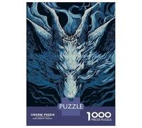 1000 Pieces Jigsaws Adults Puzzles Stylized Blue Wolf Head Illustration Jigsaws for Adults Family Games But Fun And Humorous Unique Gifts for Birthday And Christmas 52x38cm/1000pcs