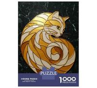 1000 Pieces Jigsaws Adults Puzzles Stylized Cat Art Glass Adult Puzzles Anti-Stress Toys Difficult Challenge Difficult And Challenge 38x26cm/1000pcs