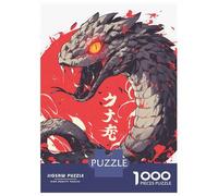 1000 Pieces Jigsaws Adults Puzzles Stylized Snake with Japanese Text Puzzles for Adults Family Game Presents for Women Unique Gifts for Birthday And Christmas 38x26cm/1000pcs
