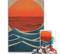 1000 Pieces Jigsaws Adults Puzzles Sunset Over Waves Hand Speed Race Impossible Game for And from 14 Years And over (size 50x75cm)