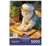 1000 Pieces Jigsaws Adults Puzzles The Baker Cat Puzzle for Adults Brain Teaser Game Analysis And Logic for Is Ideal As A Gift 38x26cm/1000pcs