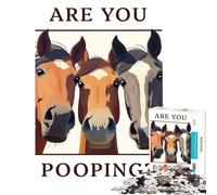 1000 Pieces Jigsaws Adults Puzzles The Horse Bathroom Invasion Learning Educational Toys Family Game Difficult Hard Secret Santa Gifts (Size 50x75cm)
