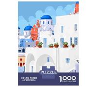 1000 Pieces Jigsaws Adults Puzzles The Santorini Vacay Jigsaws for Adults Hands-on Game Analysis And Logic Difficult And Challenge 70x50cm/1000pcs