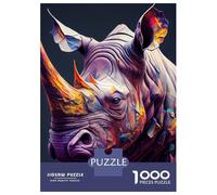 1000 Pieces Jigsaws Adults Puzzles The Shy Rhino Jigsaw for Adults Fun Games Staycation Kill Time Unique Gifts for Birthday And Christmas 38x26cm/1000pcs