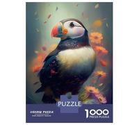 1000 Pieces Jigsaws Adults Puzzles The Sociable Puffin Jigsaw for Adults Toy Wall Decor Hand Speed Race Difficult And Challenge 38x26cm/1000pcs