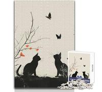 1000 Pieces Jigsaws Adults Puzzles The Vintage Playing Kitten Peaceful Relaxing Free Time Fine Precision Edge Craft Toy Size 38x52cm