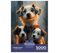 1000 Pieces Jigsaws Adults Puzzles Three Adorable Puppies Jigsaw for Adults Toy Wall Decor Hand Speed Race Difficult And Challenge 52x38cm/1000pcs