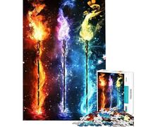 1000 Pieces Jigsaws Adults Puzzles Three Blazing Spears Puzzle for Adults Fun Games Analysis And Logic Difficult And Challenge (Size 50x75cm)