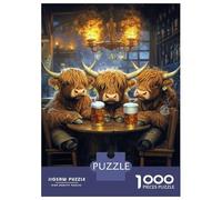 1000 Pieces Jigsaws Adults Puzzles Three Bulls at The Bar Jigsaw for Adults Fun Games Staycation Kill Time Unique Gifts for Birthday And Christmas 38x26cm/1000pcs