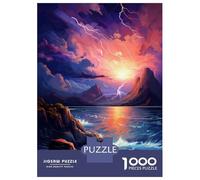1000 Pieces Jigsaws Adults Puzzles Thunderstorm Over The Ocean Jigsaw for Adults Family Game Home Decoration Birthday And Unique Gifts 52x38cm/1000pcs