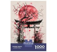 1000 Pieces Jigsaws Adults Puzzles Torii Gate Sakura Jigsaws for Adults Hands-on Game Analysis And Logic Difficult And Challenge 52x38cm/1000pcs
