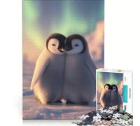 1000 Pieces Jigsaws Adults Puzzles Two Baby Penguins Hugging, Family Game, Fun at Home Activities, Birthday Present, Gifts, 50x75cm